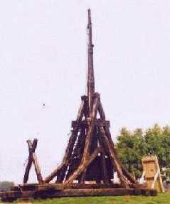 A picture of the smaller of the two big trebuchets