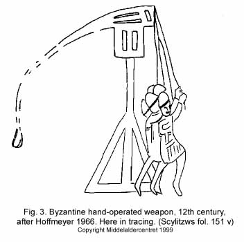 byzantine hand-operated weapon, 12th century