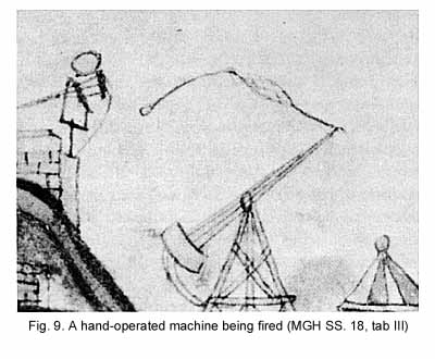 Handoperated machine being fired