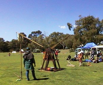 Magog launching a trouserball .... photo by David Barron 